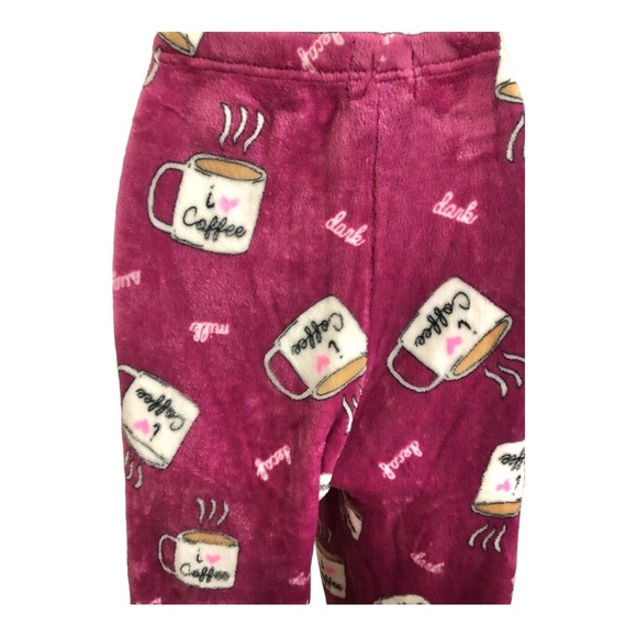 Dark red cozy coffee theme sequin printed‎ loungewear pajama pants size XL new - Picture 12 of 17
